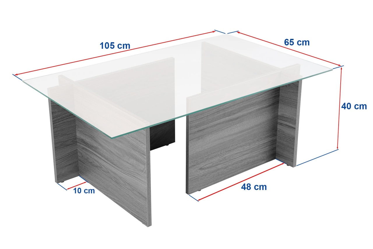 Masuta de cafea Model Vetrino, Lemn alb