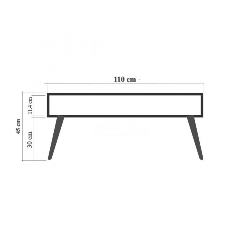 Masuta de Cafea Model Whitney 2, 110x60x45 cm, Stejar