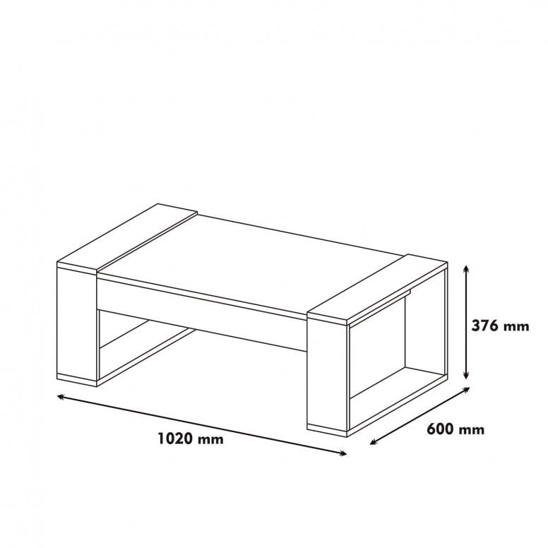 Masuta de Cafea Model Wyatt, 102x60x37.6 cm, Nuc/Crem