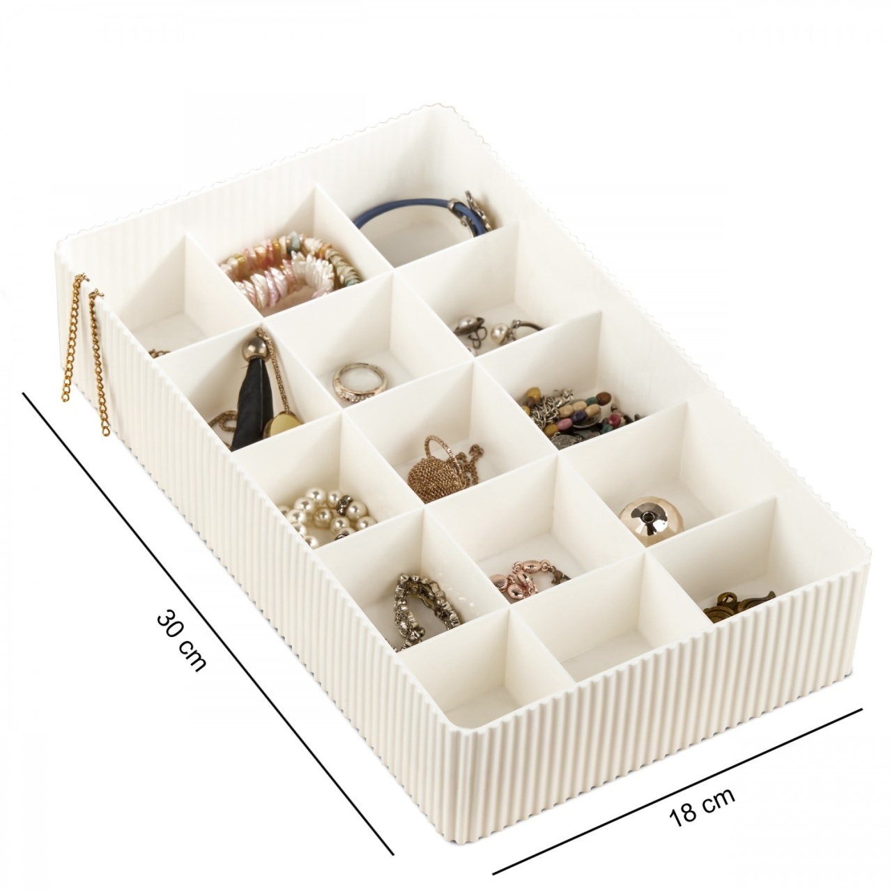 Organizator bijuterii Model Miracle, Ecru, 30x18x6.5 cm - 3 | YEO