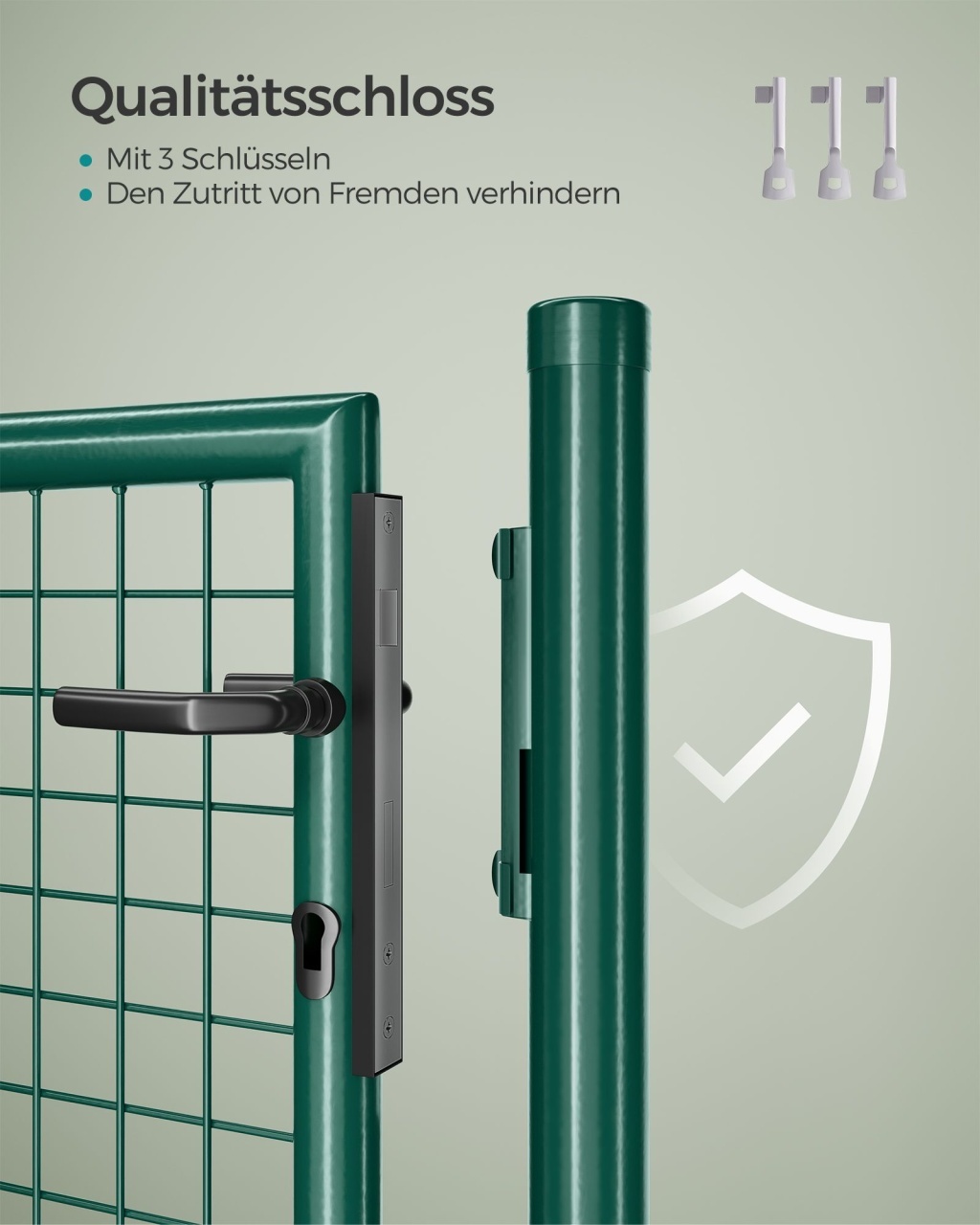 Poarta pentru gradina Songmics Verde 200x12 cm - 3 | YEO