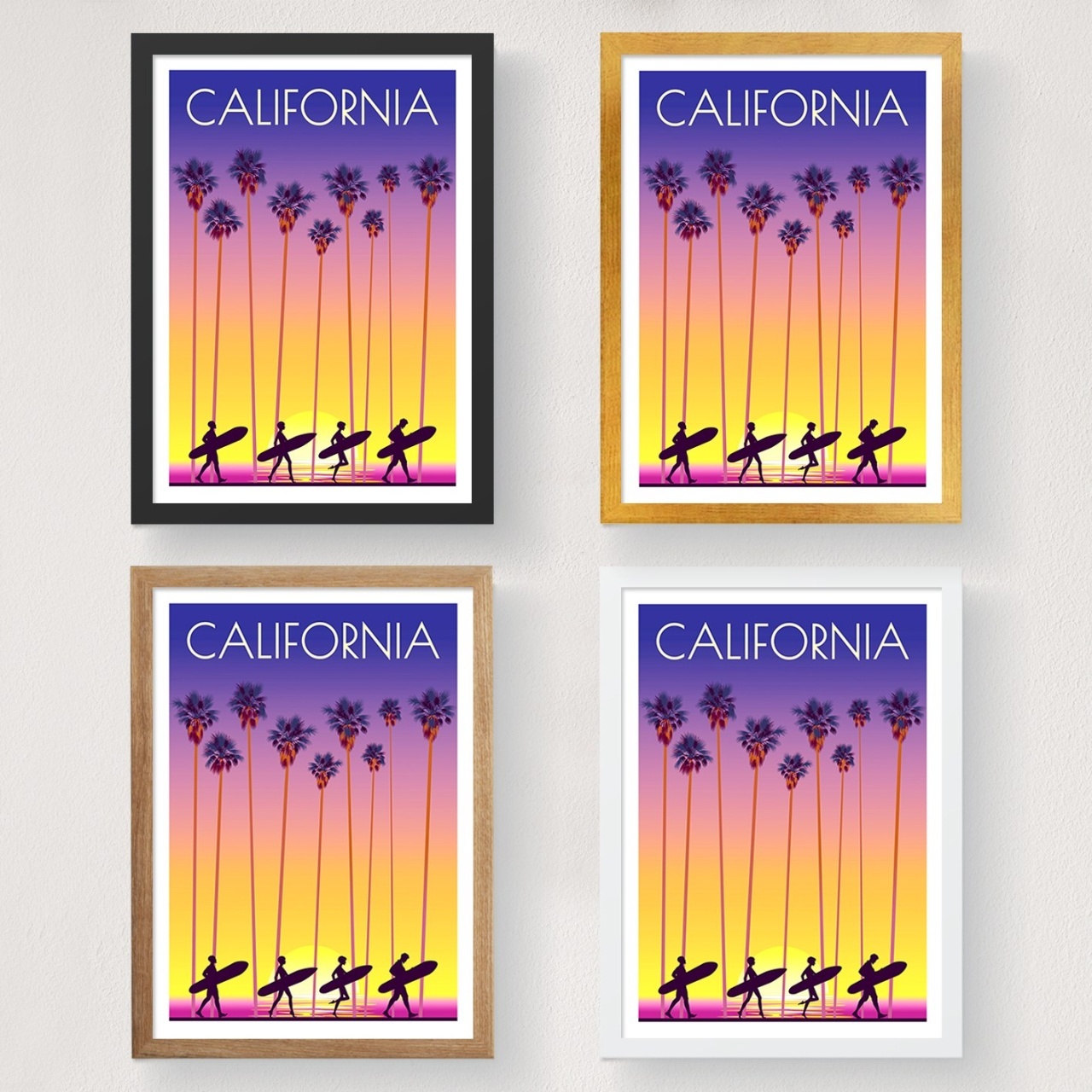 Poster A4 California Multicolor 21x29.7 cm - 1 | YEO