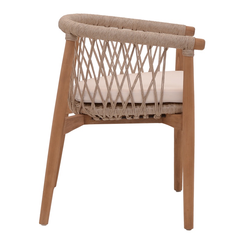 Scaun cu Brate Model Abby, Natur/Crem, 60x58x78 cm - 2 | YEO