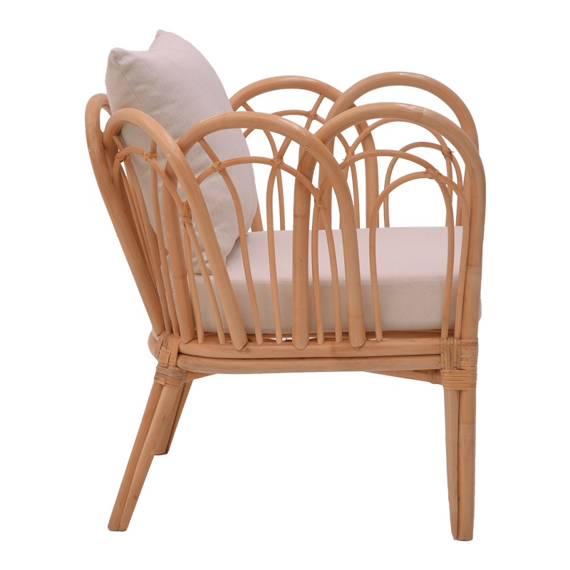 Scaun cu Brate Model Tania, Natur/Alb, 76x76x76 cm - 2 | YEO