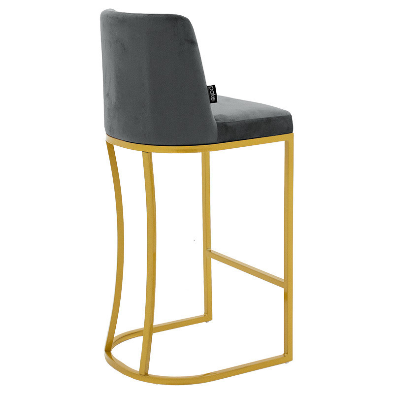 Scaun de bar Model Imppartial, Auriu/Gri inchis, 46x50x106 cm - 1 | YEO
