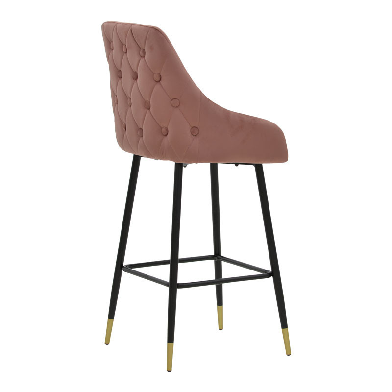 Scaun de bar Model Lithe, Roz pudrat/Negru, 47x44x98 cm - 1 | YEO