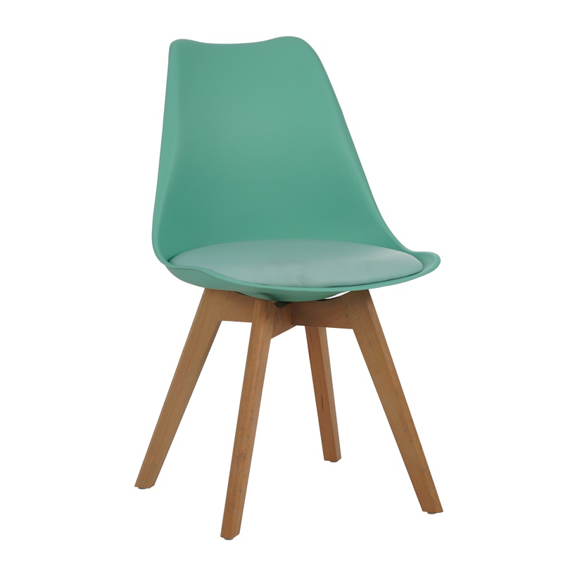 Scaun Model Gaston, Turcoaz/Natur, 48.5x53.5x83 cm