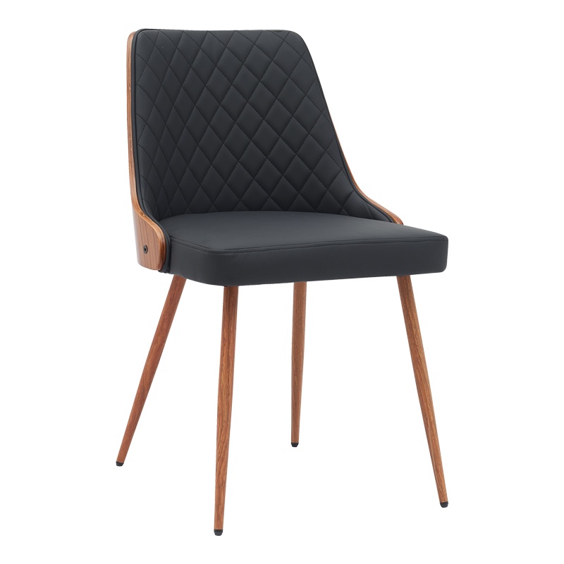 Scaun Model Korome, Negru/Nuc, 50x58.5x78 cm