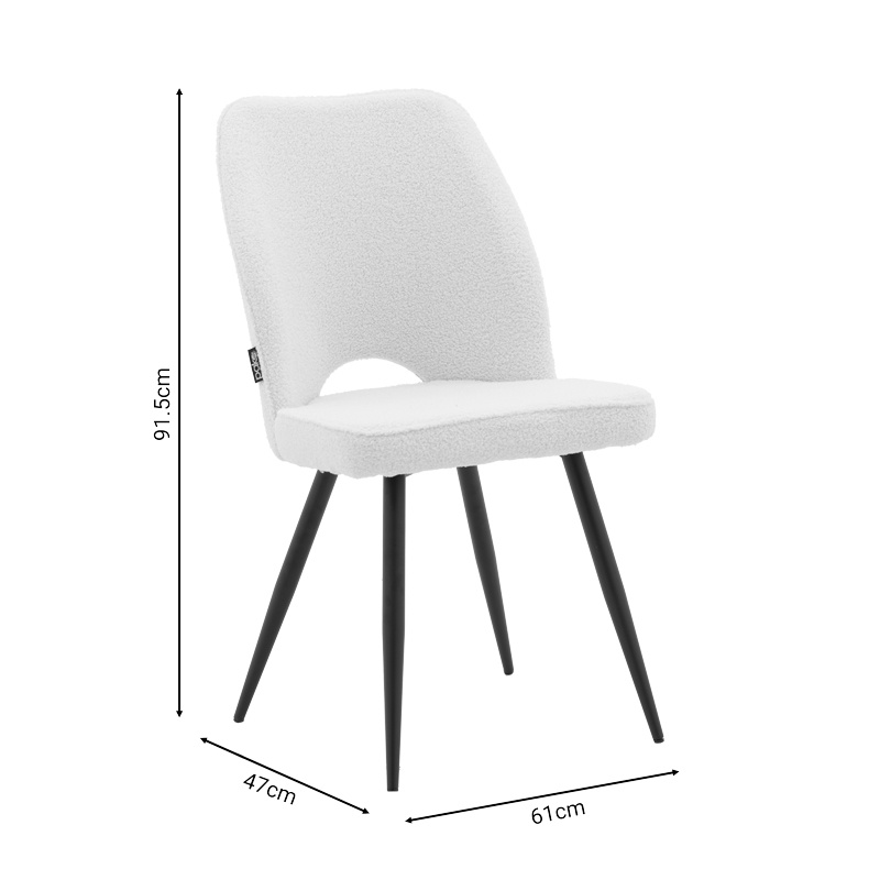 Scaun Model Renish, Alb/Negru, 61x47x91.5 cm