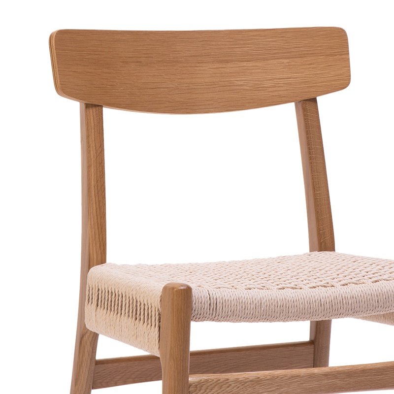 Scaun Model Safal, Stejar/Alb fildes, 51x50x78 cm - 4 | YEO