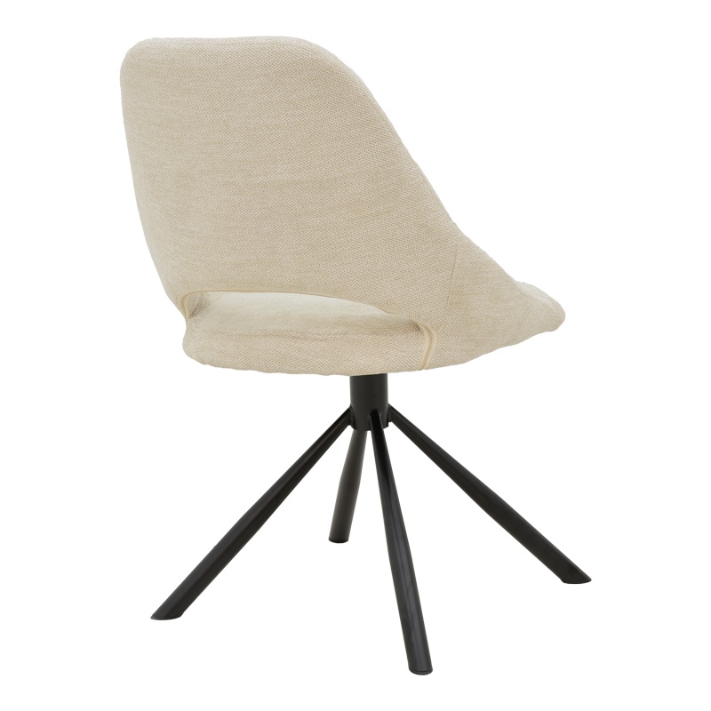 Scaun rotativ Model Luciano, Crem/Negru, 52x58x86 cm - 1 | YEO