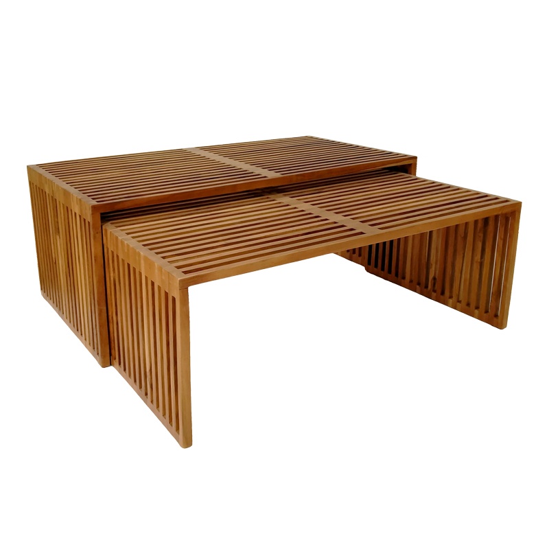 Set 2 Masute de Cafea Model Tinnie, Natur