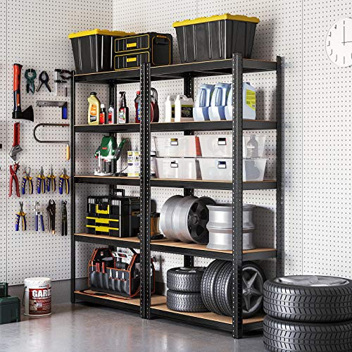 Set 2 Rafturi Metalice Model Frankie, Negru, 200x100x50 cm - 5