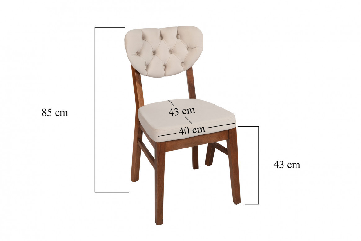 Set 2 scaune Model Elma, Nuc/Crem, 41.5x43.5x86 cm - 1 | YEO