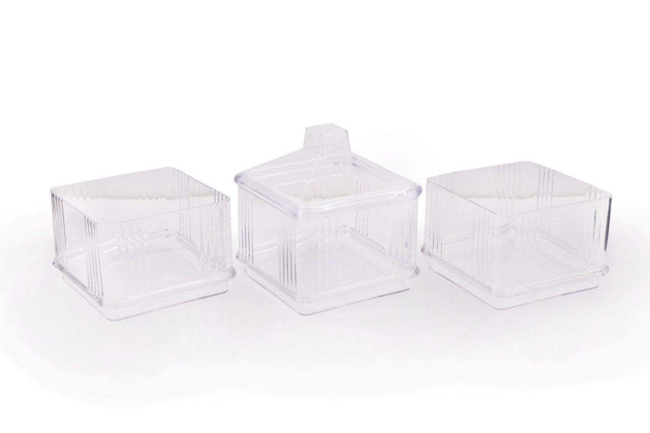 Set cutii de depozitare, 3 bucati Kareakrlk Transparent 10x10x28.5 cm - 2 | YEO