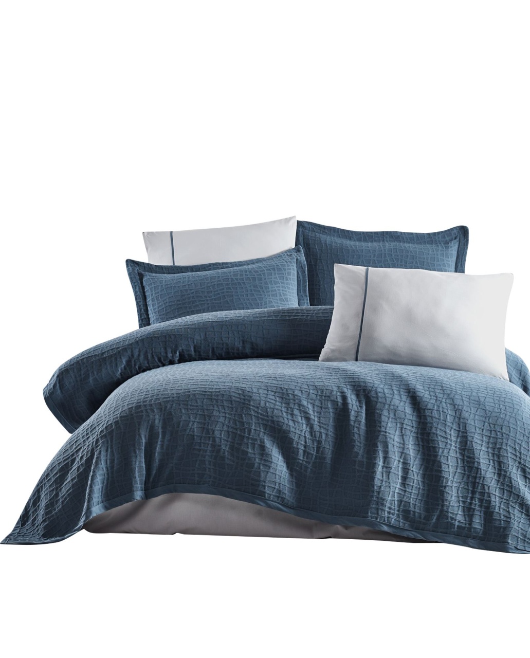 Set Cuvertura Pat Dublu Model Tarte Blue - 1 | YEO