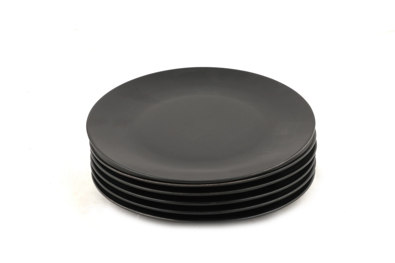 Set farfurii, 6 bucati Shadow Moon Negru 25x25x3.7 cm - 3 | YEO