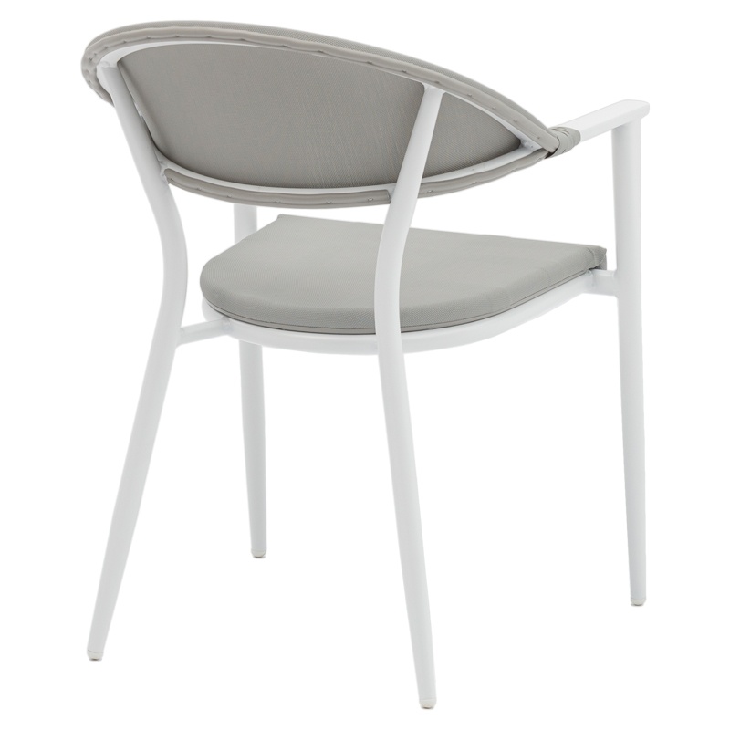 Set masă și scaune de exterior, 3 Piese, Model Kliton-Pino, Alb, 80x80x74 cm - 2 | YEO