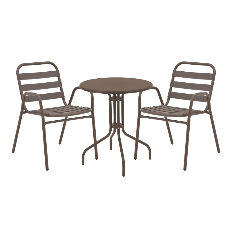 Set masă și scaune de exterior, 3 Piese, Model , Maro