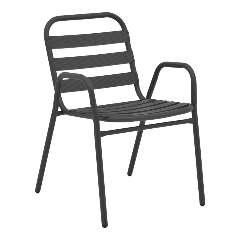 Set masă și scaune de exterior, 5 Piese, Model Ensure-Sussie, Gri închis, 140x80x70 cm - 1 | YEO