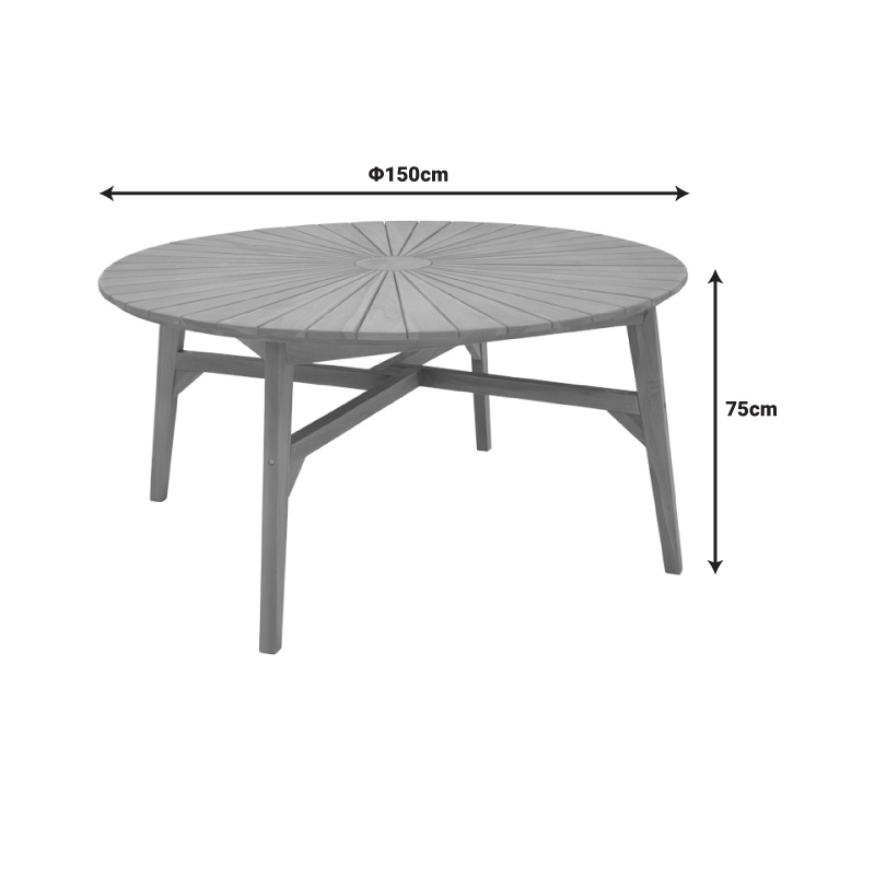 Set Masa si Scaune de Exterior, 7 Piese, Model Ganny-Colen, Natural, D150x75 cm