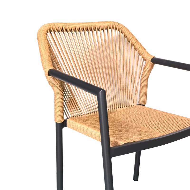 Set masă și scaune de exterior, 7 Piese, Model Thorio-Lush, Antracit/Natural, 160x90x75 cm - 2 | YEO