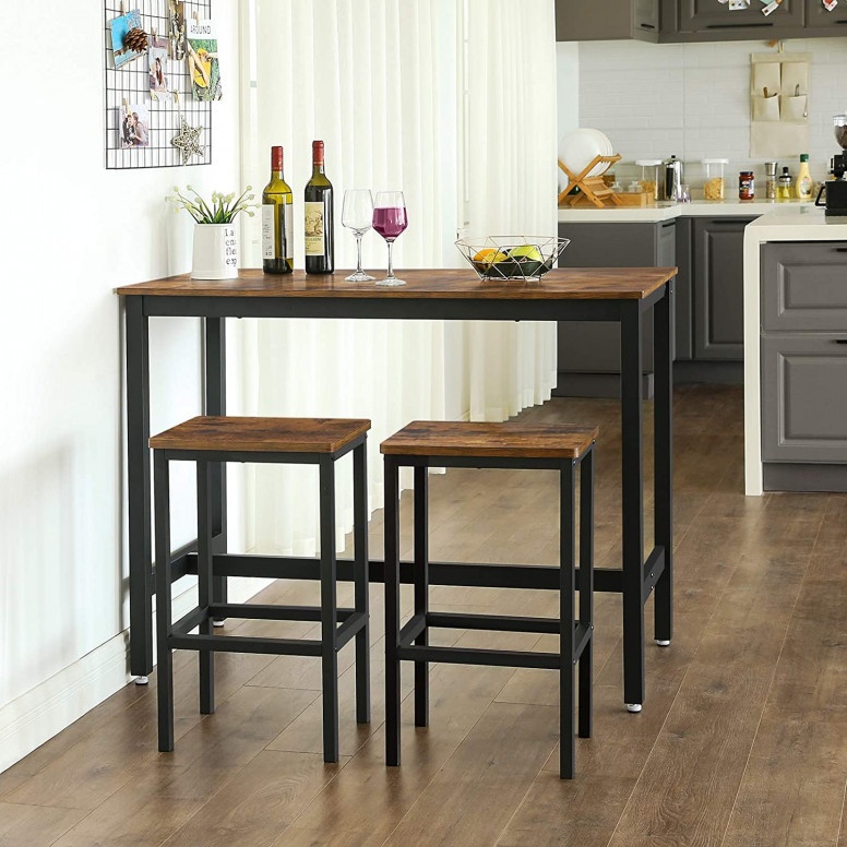 Set Masa tip Bar Vasagle, 120x60x90cm/40x30x65cm - 2 | YEO