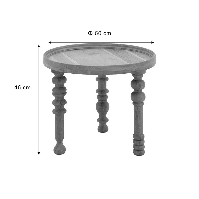 Set masute de cafea 2buc Kelly lemn masiv de acacia, culoarea nuc