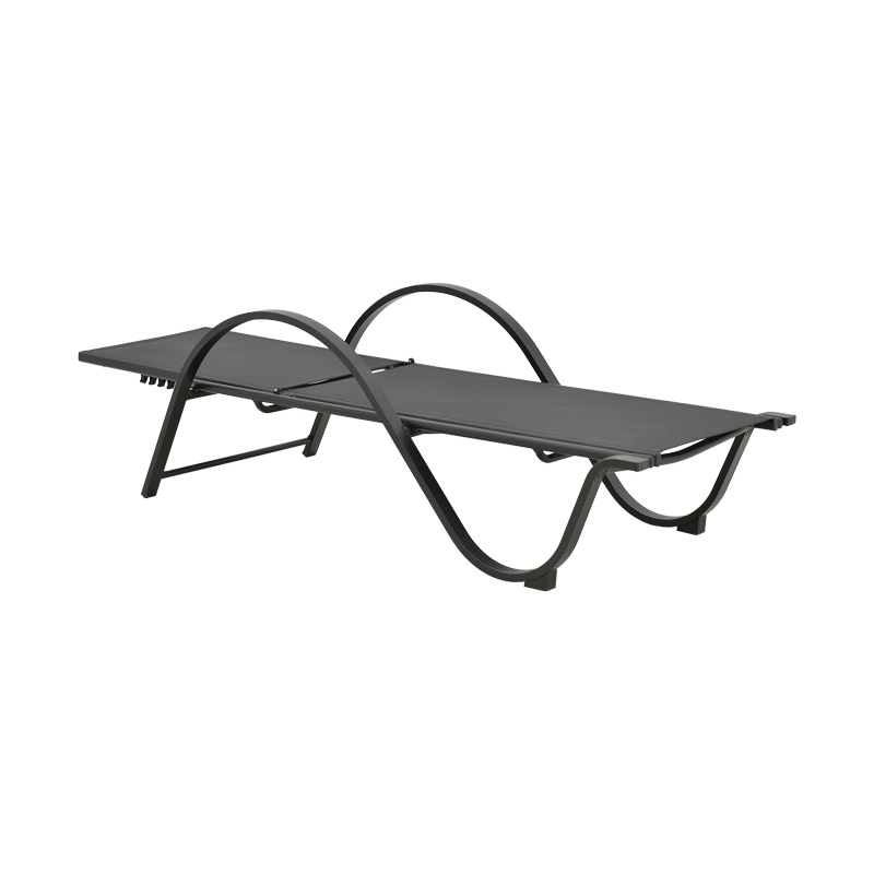 Sezlong cu brate, Model Attain, culoare gri, aluminiu si textil, 200x62x35 cm - 3 | YEO
