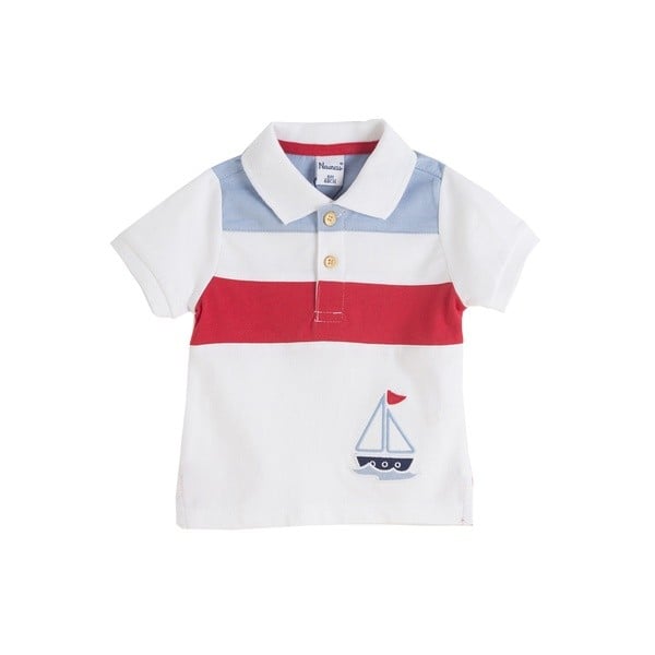 Tricou polo in dungi cu maneca scurta Newness