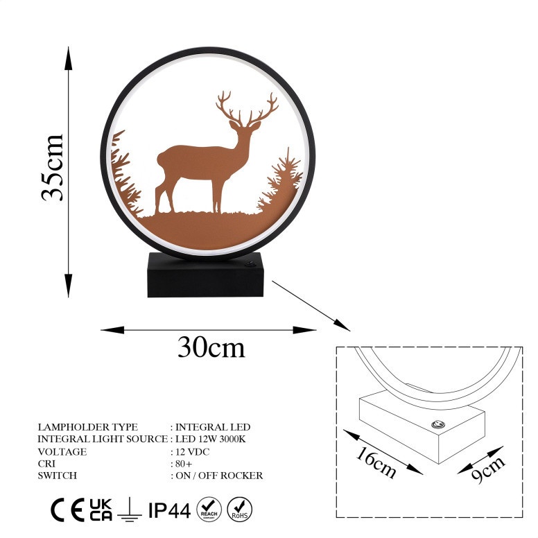 Veioza XMAS7 Negru/Aramiu