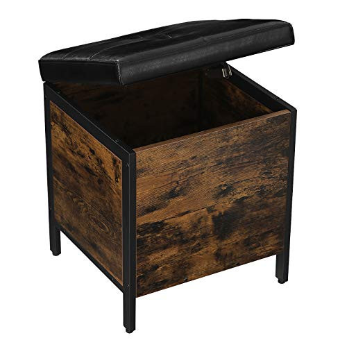 Banca hol tip Cufar Model Halle, Maro rustic / Negru, 40x40x50 cm - 1 | YEO