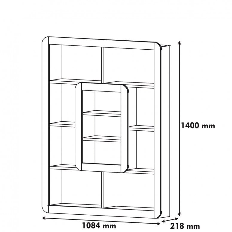 Biblioteca Model Orkide, Alb/Nuc, 108.4x140x21.8 cm - 3 | YEO