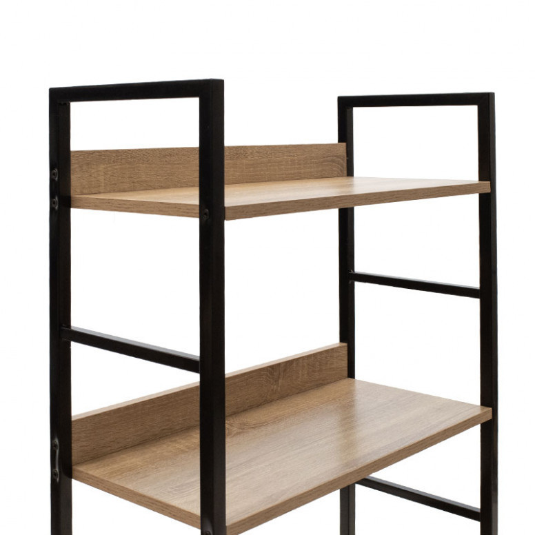 Biblioteca Pako World, Model Ramon, 60x28x125,5 cm, Negru/Natur - 3 | YEO