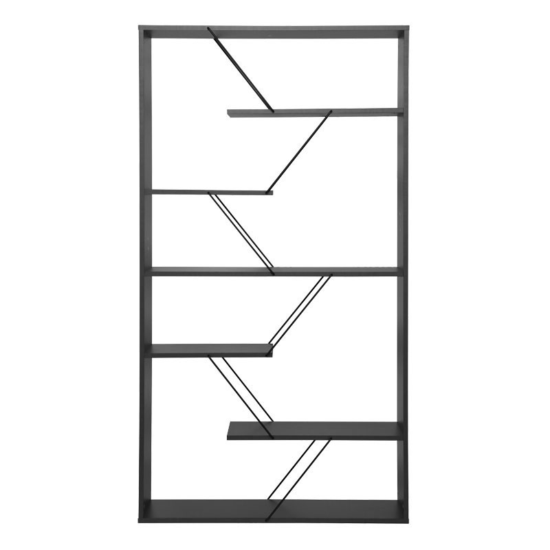 Biblioteca Pako World, Model Tars, 84x24x157 cm, Gri Inchis/Negru - 1 | YEO