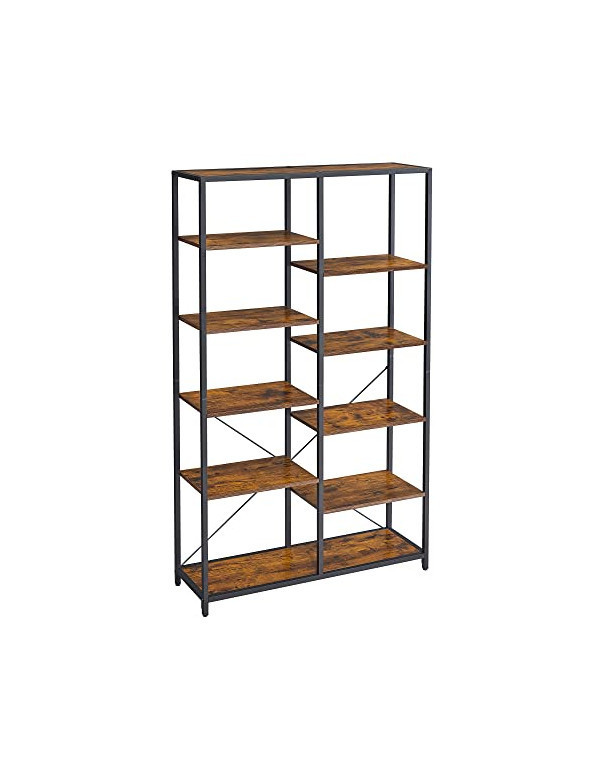 Biblioteca Vasagle, Model Mitchell, 30x100x170 cm, Maro Rustic/Negru