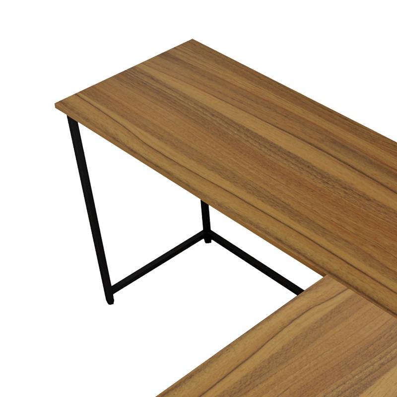 Birou pe colt Model Impetus, Nuc/Negru, 150x50x75 cm - 4 | YEO