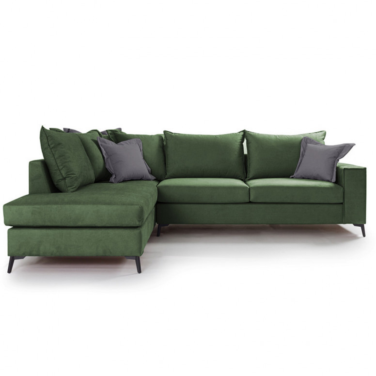 Coltar Dreapta Boston Verde Inchis - Gri Inchis 290x235x95 cm - 1 | YEO