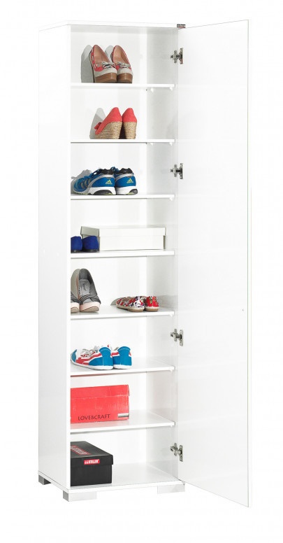 Comoda Model ADR-408, Alb lucios, 50x35x187 cm