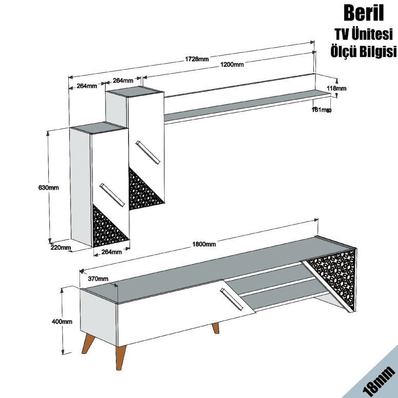 Comoda TV Beril - Crem - 4 | YEO