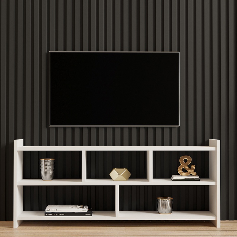 Comodă TV Model Kapri, Alb, 120x28x55 cm - 3 | YEO