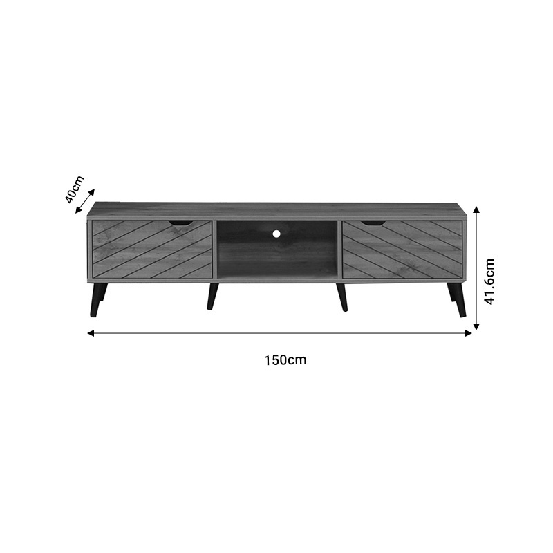 Comodă TV Model Thelma, Stejar sonoma, 150x41.6x40 cm - 3 | YEO
