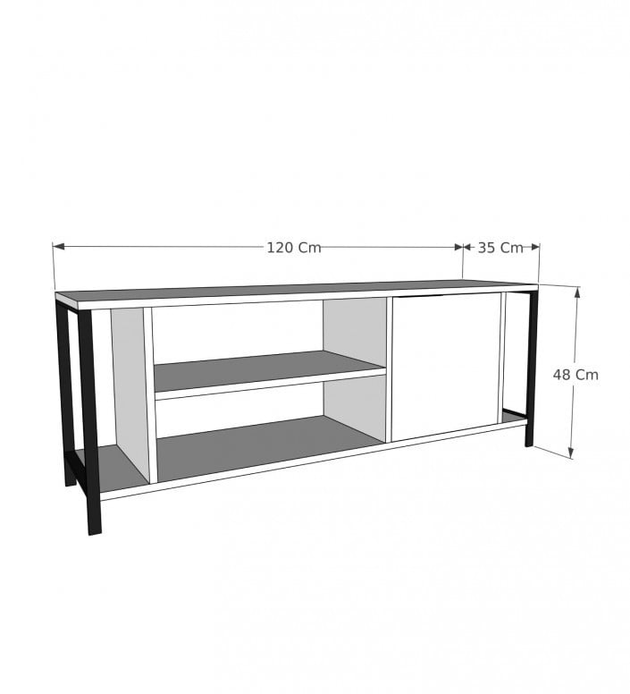 Comoda TV Salvador, Model Bond, 120x54x30 cm, Antracit