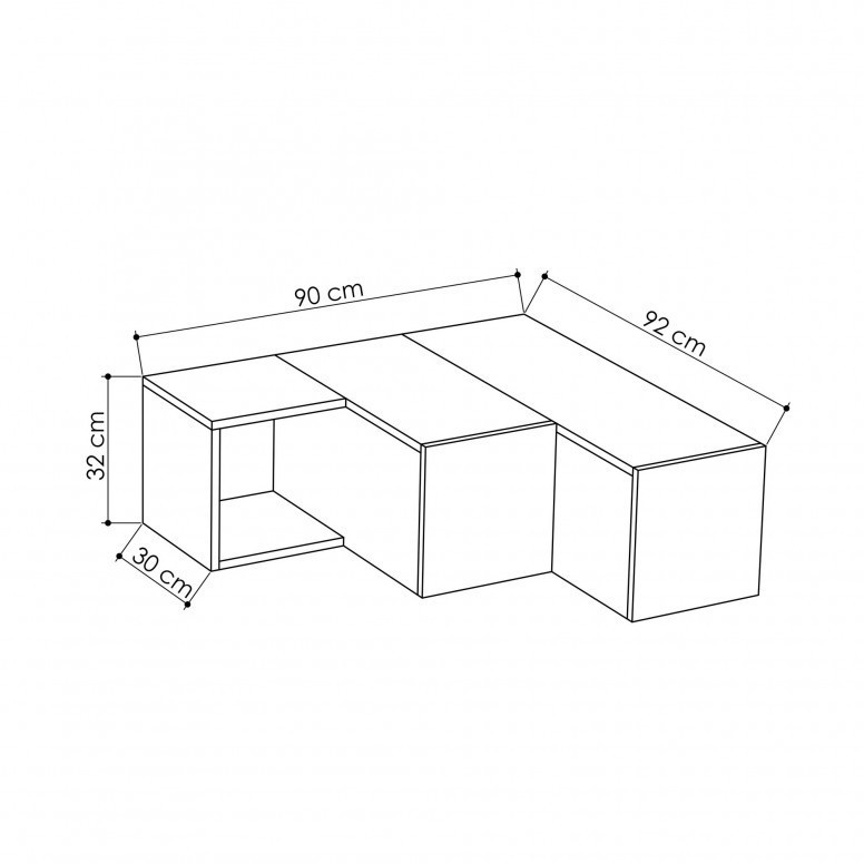 Comoda TV Salvador, Model Compact, 90x32x92 cm, Alb - 3 | YEO