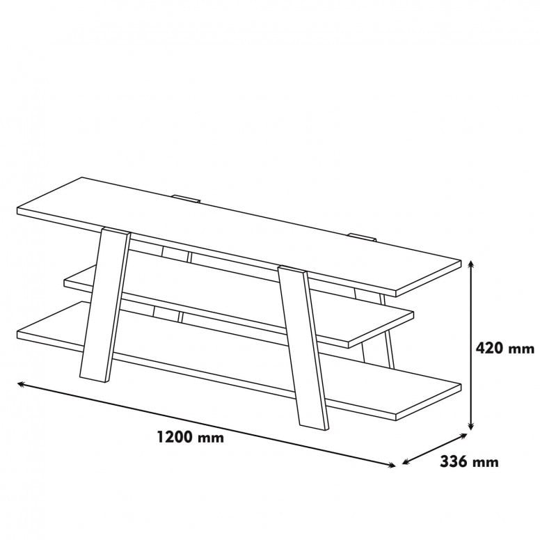 Comoda TV Salvador, Model Flower, 120x42x33.6 cm, Nuc/Crem