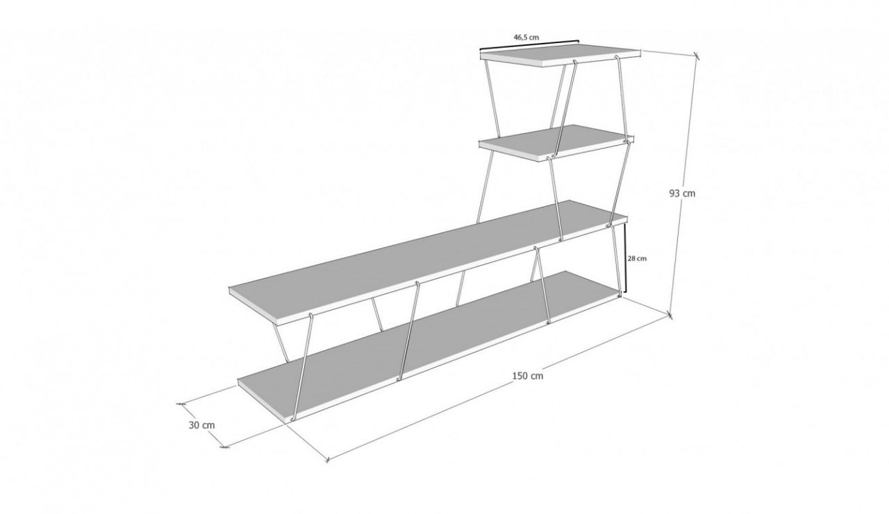 Comoda TV Salvador, Model Ilgaz, 150x93x30 cm, Alb