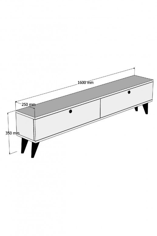 Comoda TV Salvador, Model Paris, 160x35x25 cm, Alb/Nuc - 3 | YEO