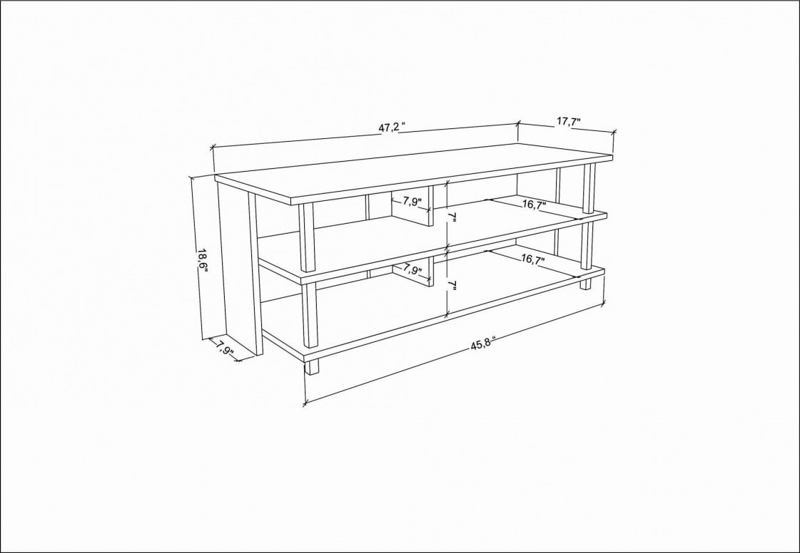 Comoda TV Salvador, Model Pueblo, 120x47.4x44.6 cm, Auriu/Alb