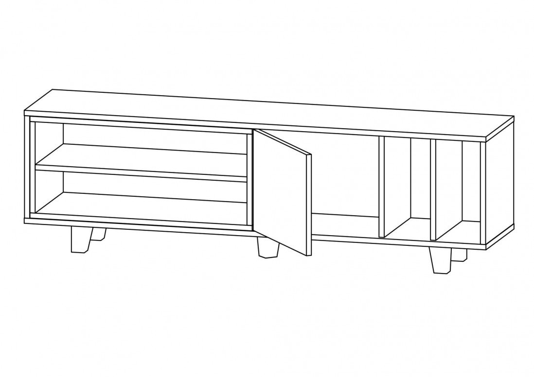 Comoda TV Salvador, Model Rosmar, 160x48.6x35 cm, Alb/Wenge - 3 | YEO