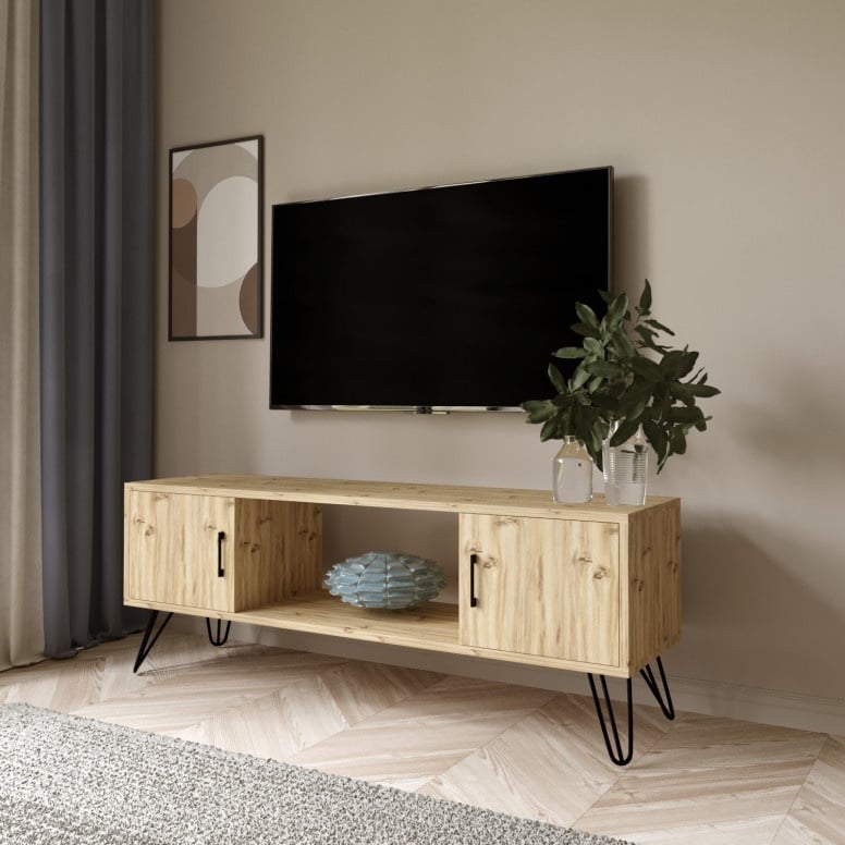 Comoda TV Salvador, Model Seyhan, 150x60x40 cm, Nuc - 1 | YEO